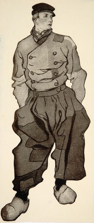 1913 Dutch Man Wooden Shoes Edward Penfield Mini Poster